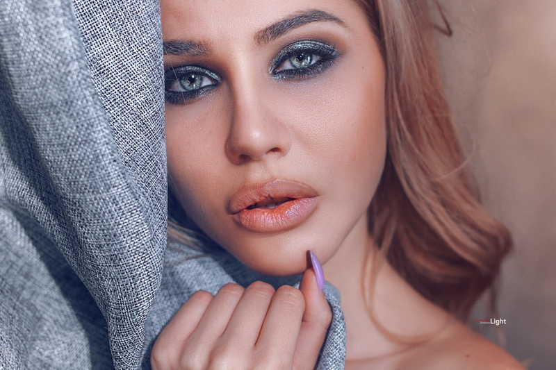 makeup, 2K, lips, Alexander Drobkov-Light, portrait, look, Natalia Chernukha, hand, eyes, face, fabric