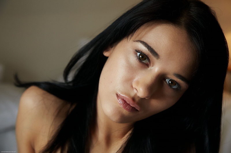 brunette, brown eyes, women, Kamila A, closeup, face, 1080P, dark hair, model
