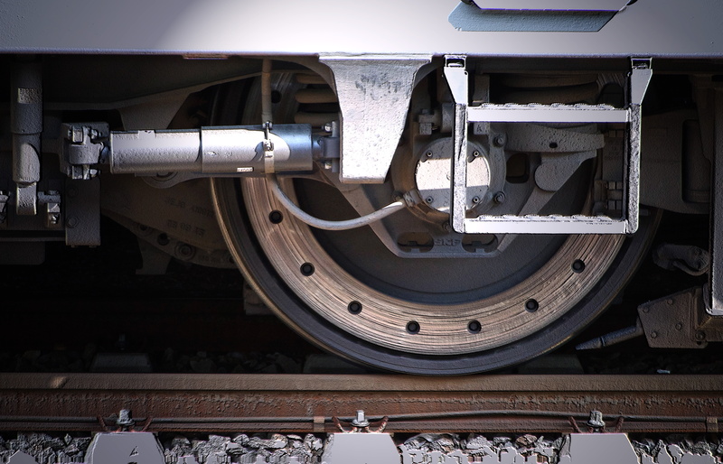 rail traffic, metal, construction, lines, day, rail transportation, indoors, no people, technology, mode of transportation, close-up, details, circle, railway