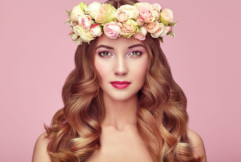 flowers, Oleg Gekman, wreath, portrait, makeup, curls, girl, look, 1080P, beautiful
