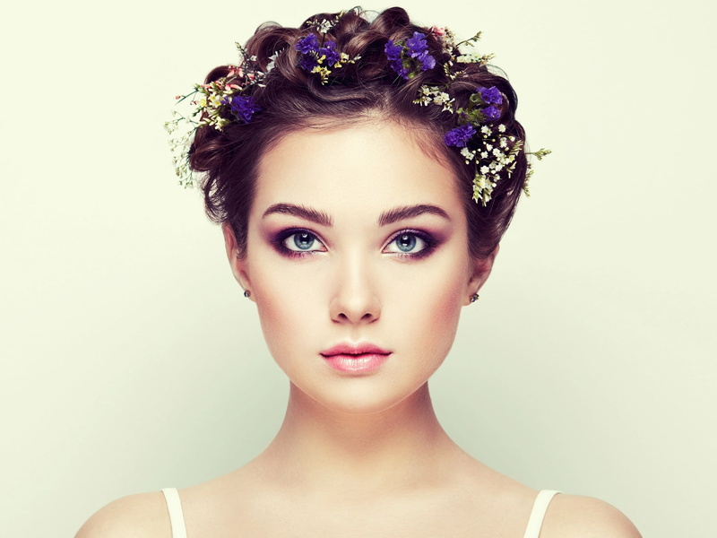 flowers, portrait, Oleg Gekman, bokeh, eyes, girl, Alexander Brocca, look, 1080P, Sasha