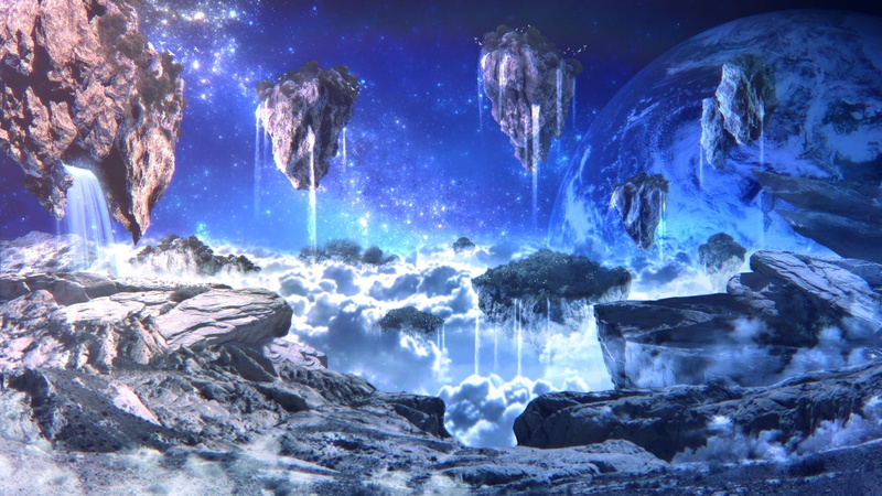 rocks, rock formation, sea, scenics - nature, planet, water, digital composite, rock, 1080P, rock - object, nature, waterfalls, outdoors, beauty in nature