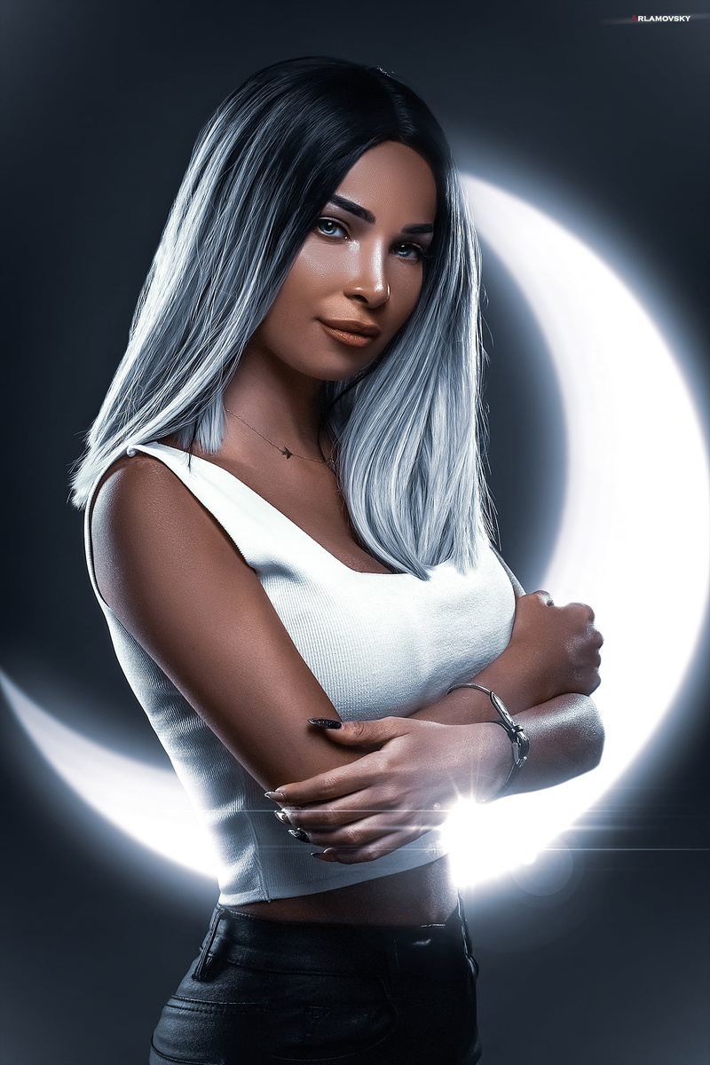 gray eyes, retouching, lips, 1080P, eyes, nails, moon rays, women, arlamovsky, digital, photography, light effects, mystic eyes, hair