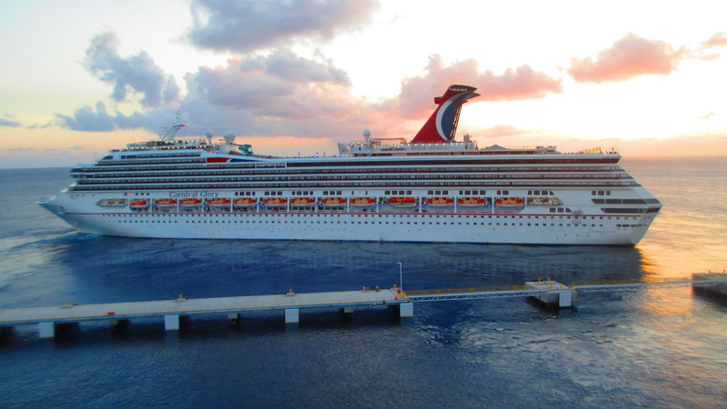 sunset, ship, travel, craft, ocean liner, water, transportation, nautical vessel, nature, 4K, outdoors, waterfront, no people, sky, cloud - sky, carnival glory