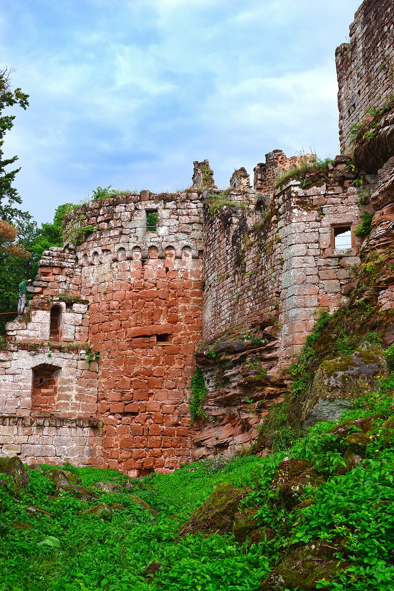 sky, fortification, 5K, keep, medieval, old, ancient civilization, france, the past, outdoors, plant, history, sandstone, ancient, ruin, building exterior