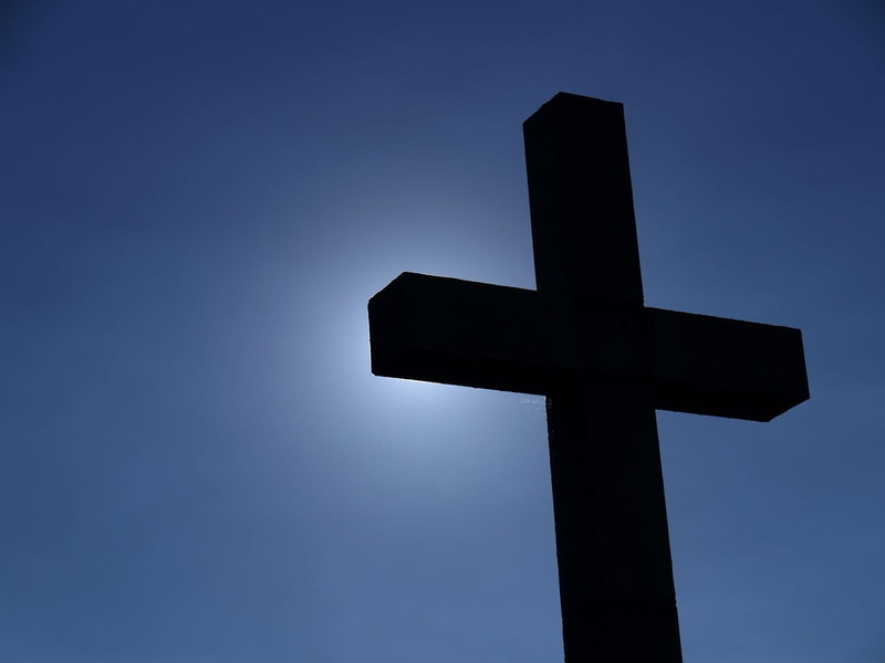 copy space, outdoors, christianity, cross, religion, crucifix, sun, day, christian, jesus, light, no people, spirituality, blue, symbol, nature, directly below