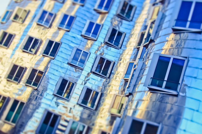 gehry, reflection, selective focus, building, landmark, backgrounds, skyscraper, nature, tilt shift, modern, built structure, cityscape, gehry buildings