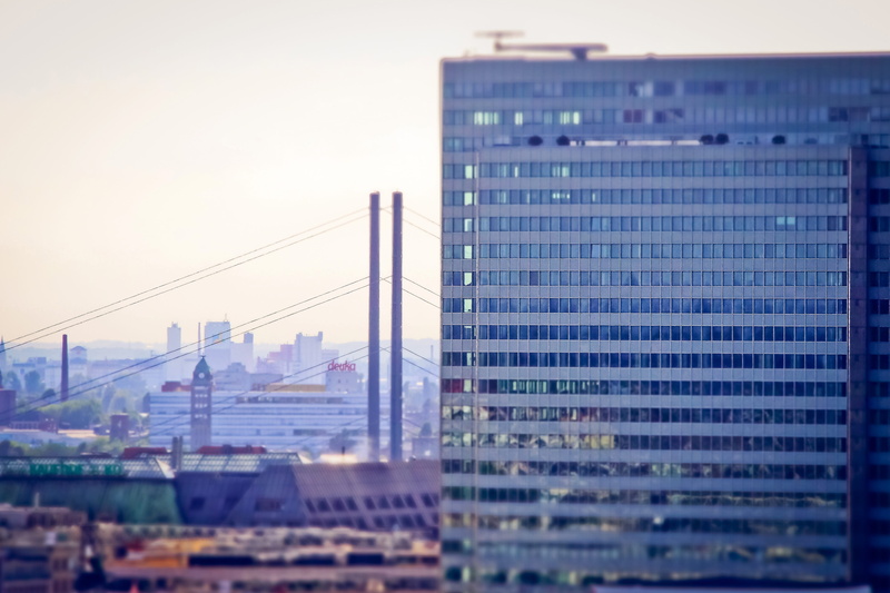 overview, building exterior, skyscrapers, building, bridge, metropolis, town center, office building exterior, transportation, no people, outdoors, modern