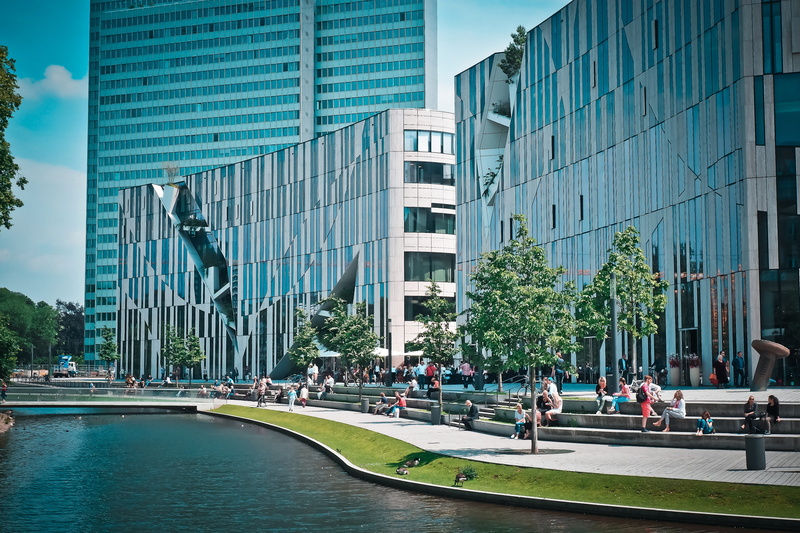 office building exterior, incidental people, Building, abstract, break, kö bow, built Structure, düsseldorf, Architecture, group of people, concrete, glass