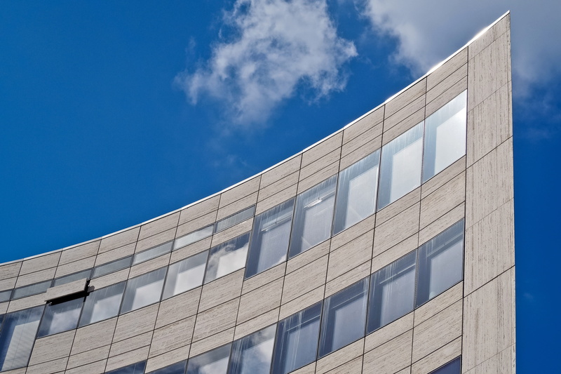 business, swinging, perspective, urban, lines, detail, glass, office building, concrete, day, commercial building, office, facade, blue, düsseldorf, sky