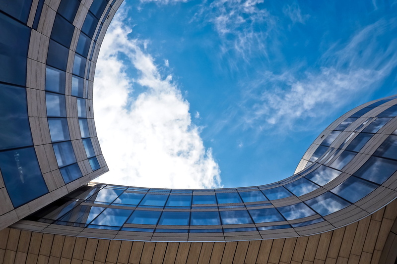 low angle view, abstract, no people, structure, white, building exterior, concrete, lines, detail, sunlight, sport, window, nature, 4K, city, kö bow, office building