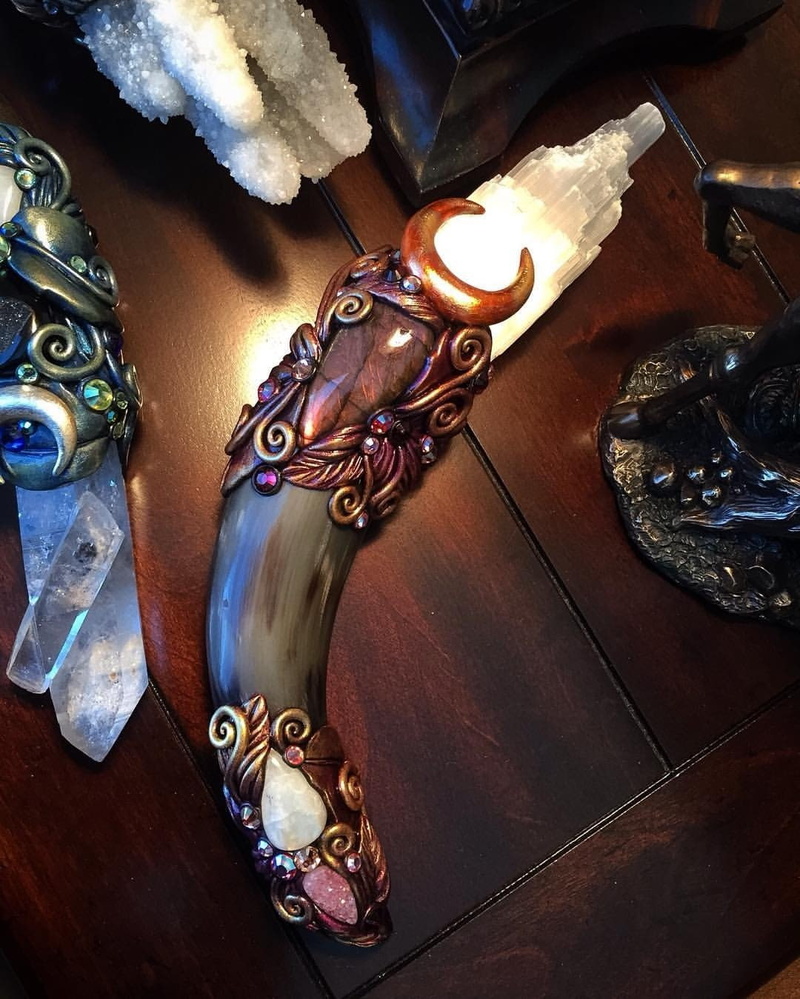 mineral, sculpture, Labradorite, Selenite, horns, Druzy quartz, crystal, 720P, Moonstone
