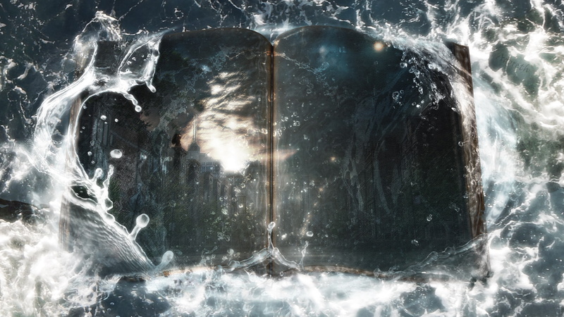 outdoors, water, books, waves, pattern, winter, close-up, water drops, transparent, pages, sunlight, beauty in nature, 2K, motion, waterfront, digital