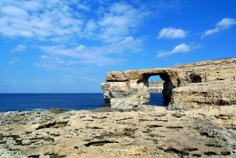 rock formation, rocky coast, rock - object, beach, sky, arch, horizon over water, felsentor, cloud - sky, mediterranean, blue, beauty in nature, rock, sea