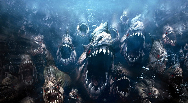 Artistic, animal wildlife, animal themes, vertebrate, outdoors, animal, underwater diving, Fantasy, underwater, beauty in nature, water, architecture, large group of animals