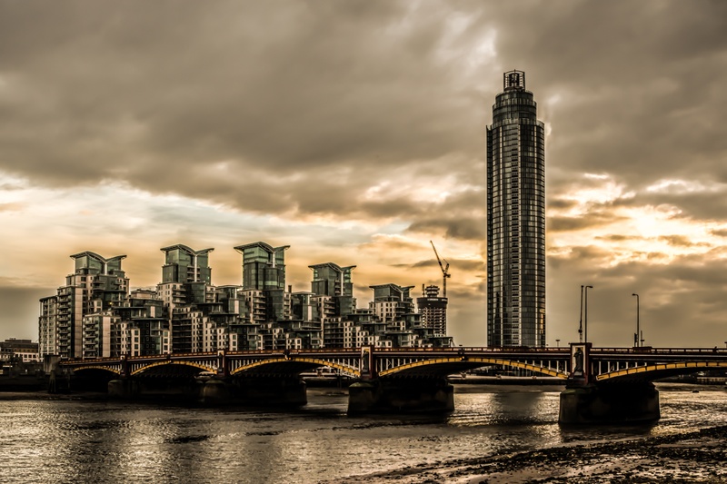 destination, bride, dusk, bridge - man made structure, tall - high, office, vauxhall, london bridge, buildings, cityscape, exterior, sky, nature, near