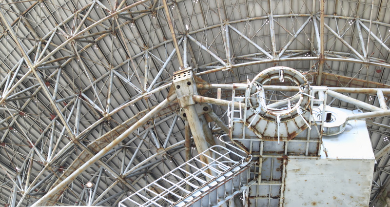 architectural feature, old, spying, russian, low angle view, spy, machinery, nature, space, metal, science, telescope, outdoors, 32, steel, architecture