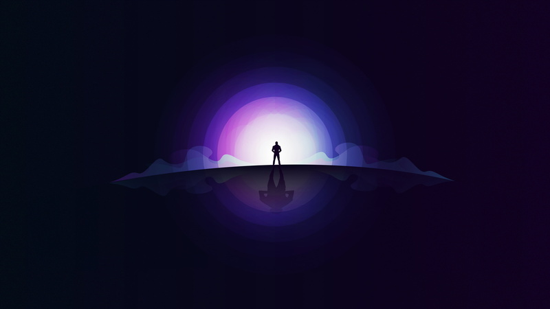 bluish, moonlight, 2K, minimalism