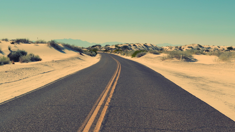 asphalt, horizon, 4K, desert, road