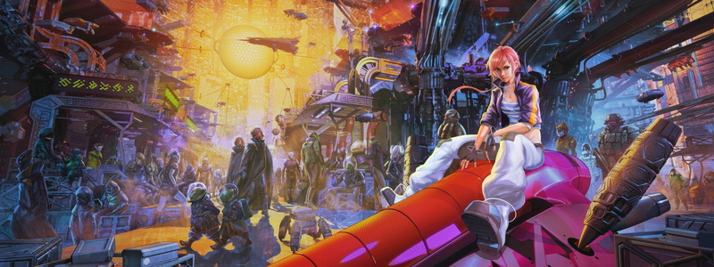 adult, night, artwork, girl, 2K, real people, art, Aliens, women, indoors, casual clothing, young adult, cities, group of people, fi, young women, clothing
