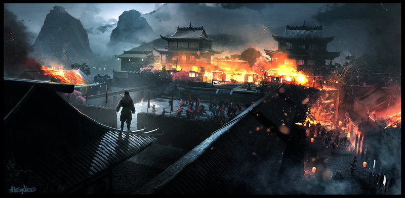 alex nice, Japan, artwork, 4K