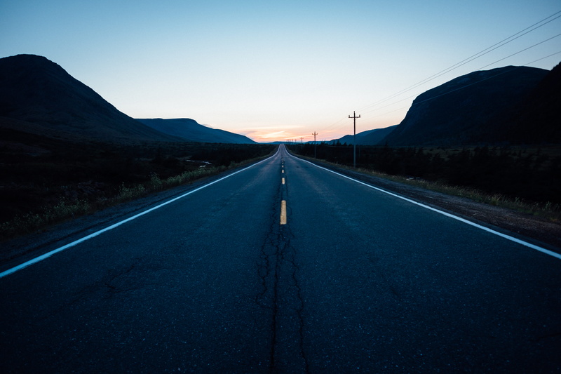 road trip, vanishing point, hour, road, golden, nighttime, center line, nature, direction, diminishing perspective, environment, sky, transportation, symbol