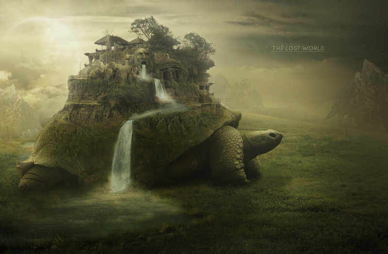 architecture, human representation, waterfall, lost, nature, travel destinations, religion, sculpture, fantasy art, no people, sky, the past, cloud - sky