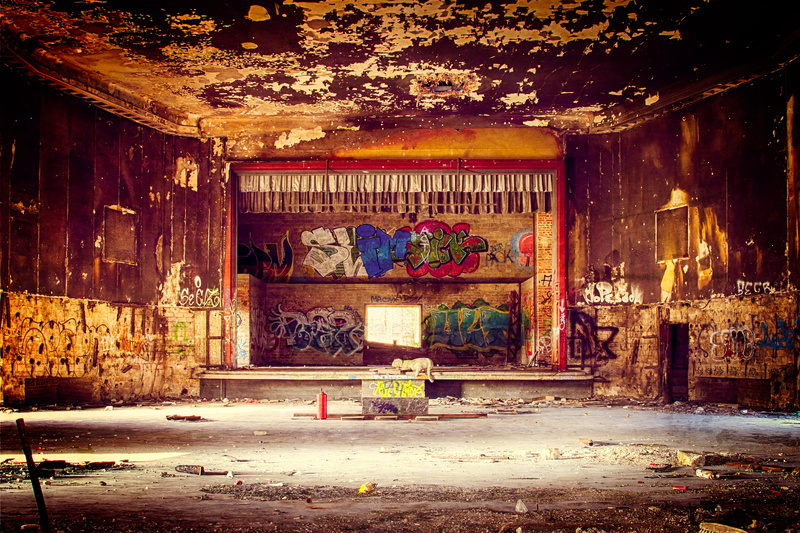 house, cinema, wall - building feature, abandoned places, theater, decline, built structure, 5K, architecture, window, mood, lost places, mystical, hall