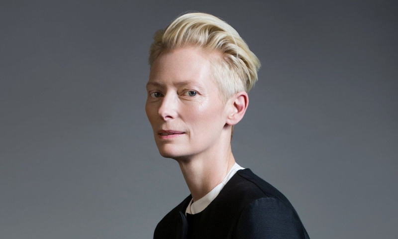 gray background, cut out, portrait, hairstyle, face, tilda swinton, women, indoors, hair, 720P, copy space, adult, swinton, black color, tilda, confidence