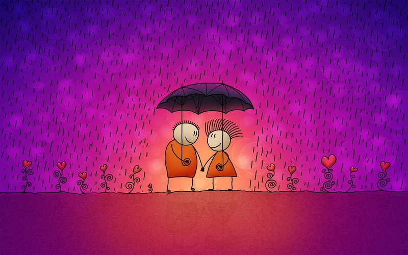 Rain, 1080P, Pair, Lovers