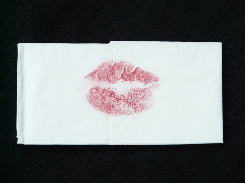 stained, copy space, indoors, backgrounds, directly above, colored background, reprint, love, mark, paper, simplicity, cut out, Romance, white color, kiss mouth