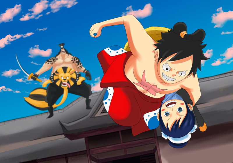 1080P, O-Tama (One Piece), Holdem (One Piece), Anime, One Piece, Kamijiro (One Piece), Monkey D. Luffy