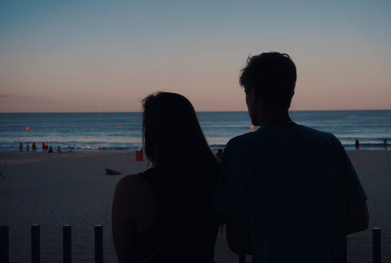 sunset, love, men, beauty in nature, sky, 5K, wafe, ocean, two people, adult, women, sunrise, positive emotion, lover, land, seaside, silhouette, outdoor