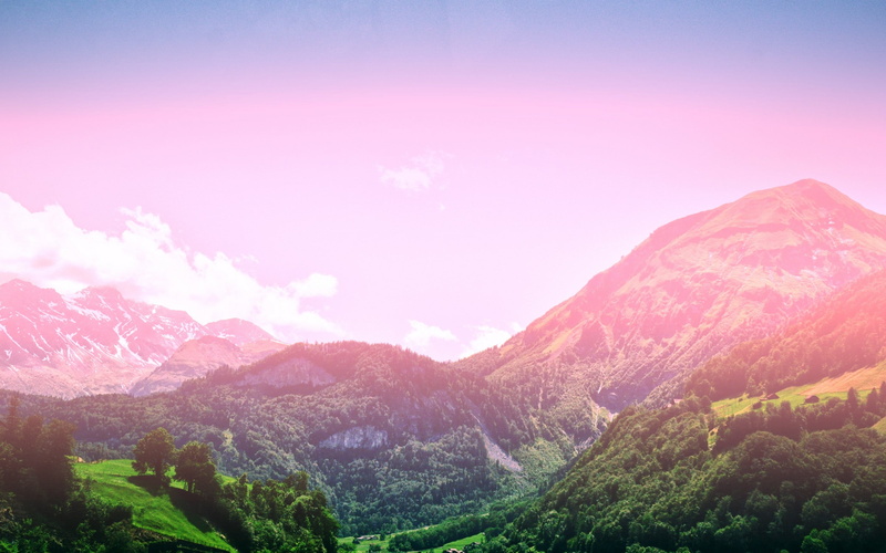 overexposed, mountains, landscape, forest, 2K, valley