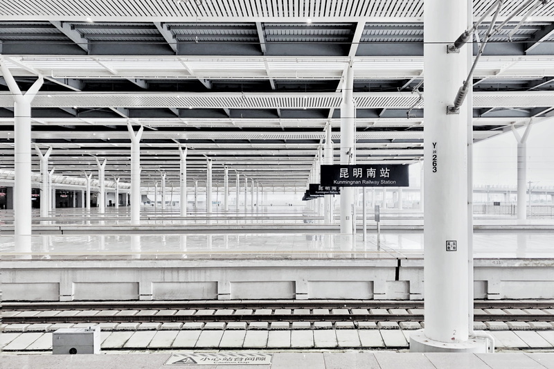architectural column, train track, vehicle, kunming, train station, public transportation, mode of transportation, overexpose, communication, architecture