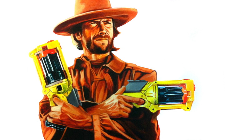 The Good, artwork, humor, Nerf, 1080P, Clint Eastwood, the Bad and the Ugly