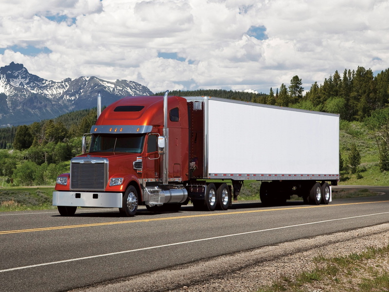 trucking, delivering, 1080P, speed, mountain, semi-Truck, motor vehicle, cars, day, motion, land Vehicle, red, outdoors, no People, commercial Land Vehicle