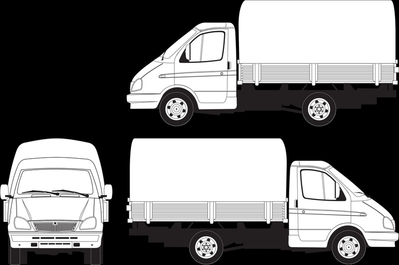 mode of transportation, stationary, land vehicle, truck, outdoors, van - vehicle, no people, white color, black background, transport, auto, road, 1080P