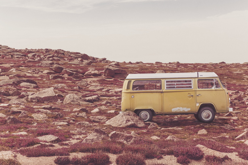 grass, desert, antique, mode of Transport, outdoors, people, 4x4, transportation, people Traveling, vacations, landscape, no people, bus, old, mode of transportation