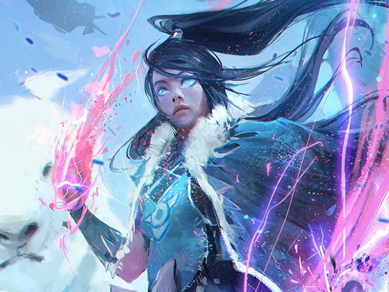 young women, women, hairstyle, hair, Avatar (Anime), adult, Blue Eyes, blue, 1080P, paint, Long Hair, creativity, motion, looking, waist up, Korra (The Legend Of Korra)