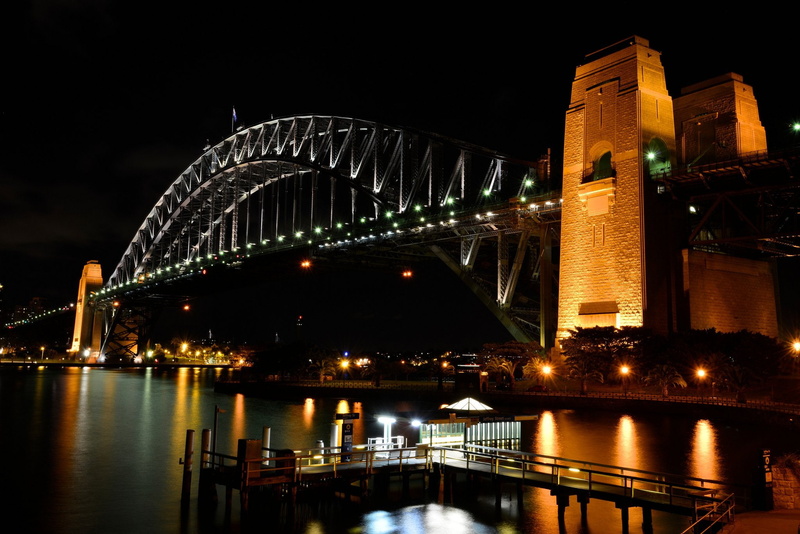 bridges, cities, australia, australie, towers, monuments, building, 1080P, way, ray, sea, tasmania, tasmanie, panorama, architecture, night, sydney, hotel
