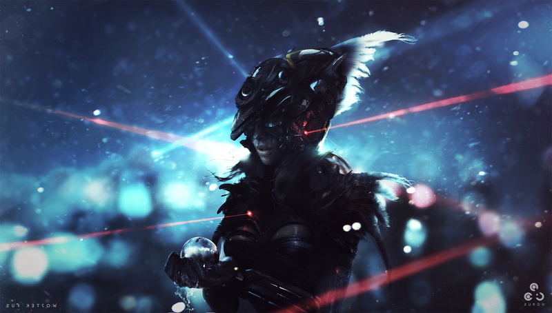 low angle view, helmet, outdoors, holding, fantasy Art, illuminated, representation, Wojtek Fus, arts culture and entertainment, human representation, one person