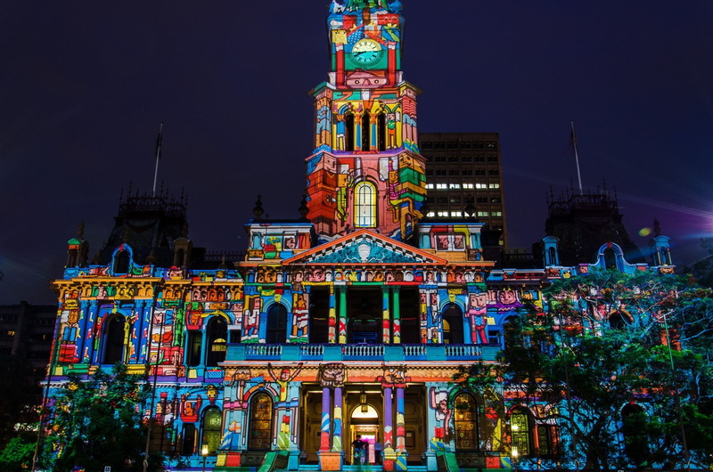 architecture, towers, panoramic, hotel, building, bridges, australia, cities, 720P, sydney, light, australie, tasmania, opera, night, way, panorama, tasmanie