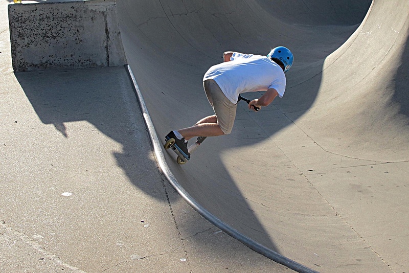 youth, young people, riding, twister scooter, shadow, cairns, full length, scooting, nature, men, half pipe, sports equipment, 1080P, sport, casual clothing
