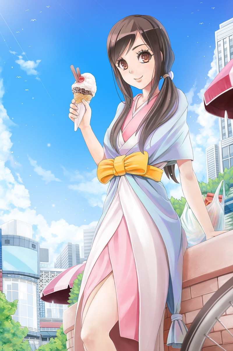 young women, building exterior, city, hair, beautiful woman, young adult, smiling, architecture, happiness, one person, ice cream, fashion, modern, females