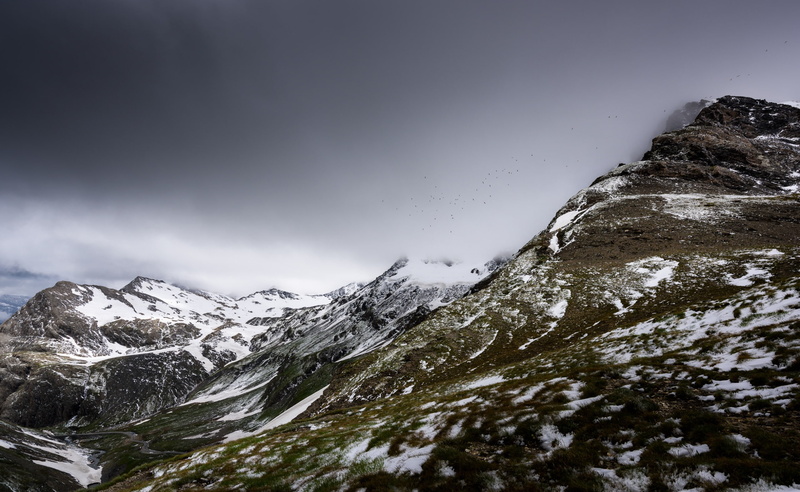 darkclouds, highaltitude, FrenchAlps, Snow, 2K, Nature, alps, Tignes, Mountains, Europe, range, landscape, mountain, Savoie, France, french