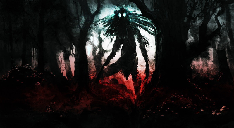 720P, red, corpse, dark, bizarre, spooky, forest, black background, fear, night, reaper, digital, studio shot, digital composite, surreal, evil