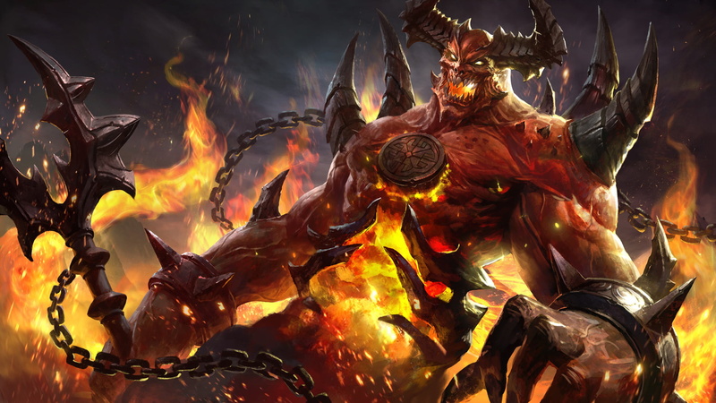 1080P, ifrit, drawing, creature, Lineage, digital, burning, fire, fictional, fictional creatures, illustration, painting, chains, digital art, digital painting