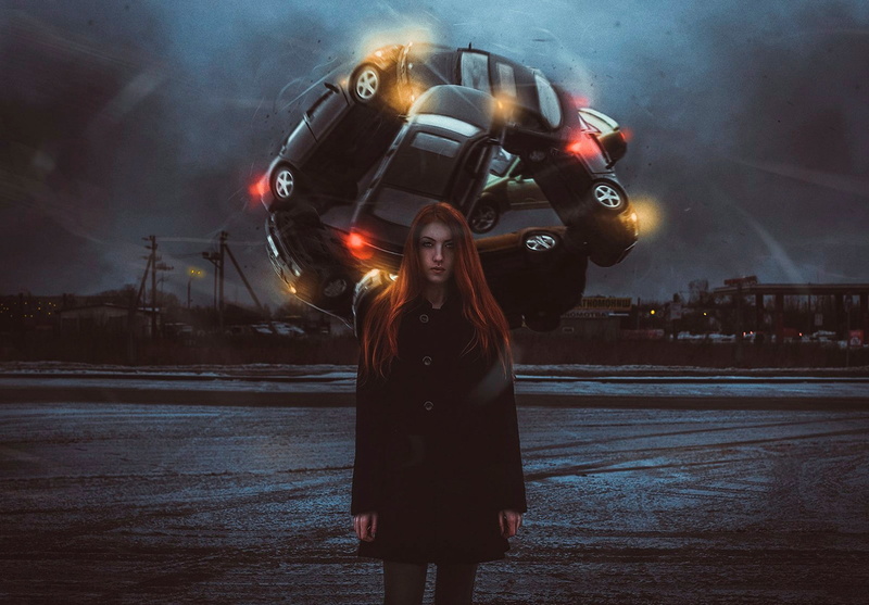 car, Yuri Shwedoff, 1080P, women, fantasy Art, artwork