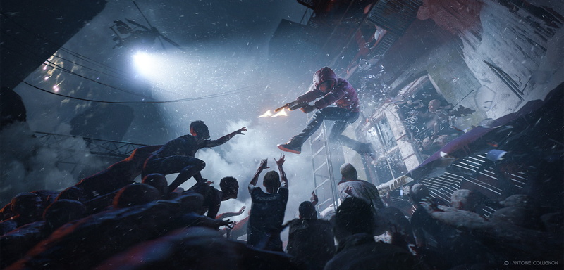 artwork, girls with guns, undead, zombies, weapon, 1080P, Antoine Collignon, gun